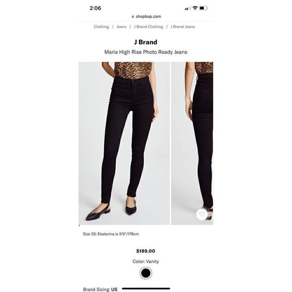 J Brand Maria High Rise Photo Ready Jeans 27 - Picture 1 of 5